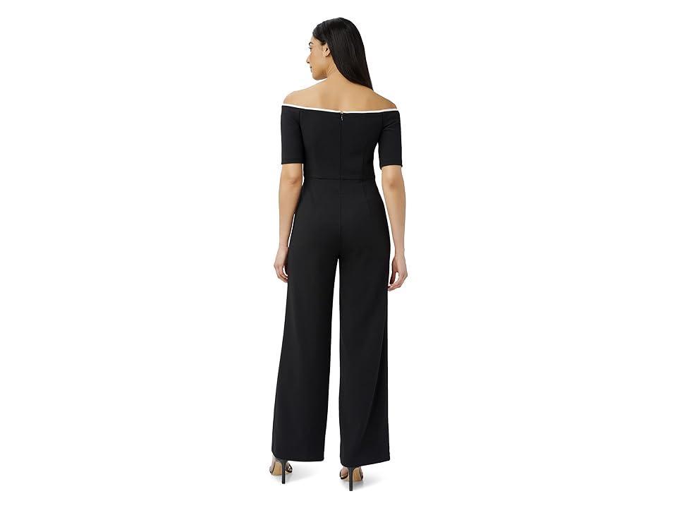 Adrianna Papell Tie Waist Knit Crepe Jumpsuit Product Image