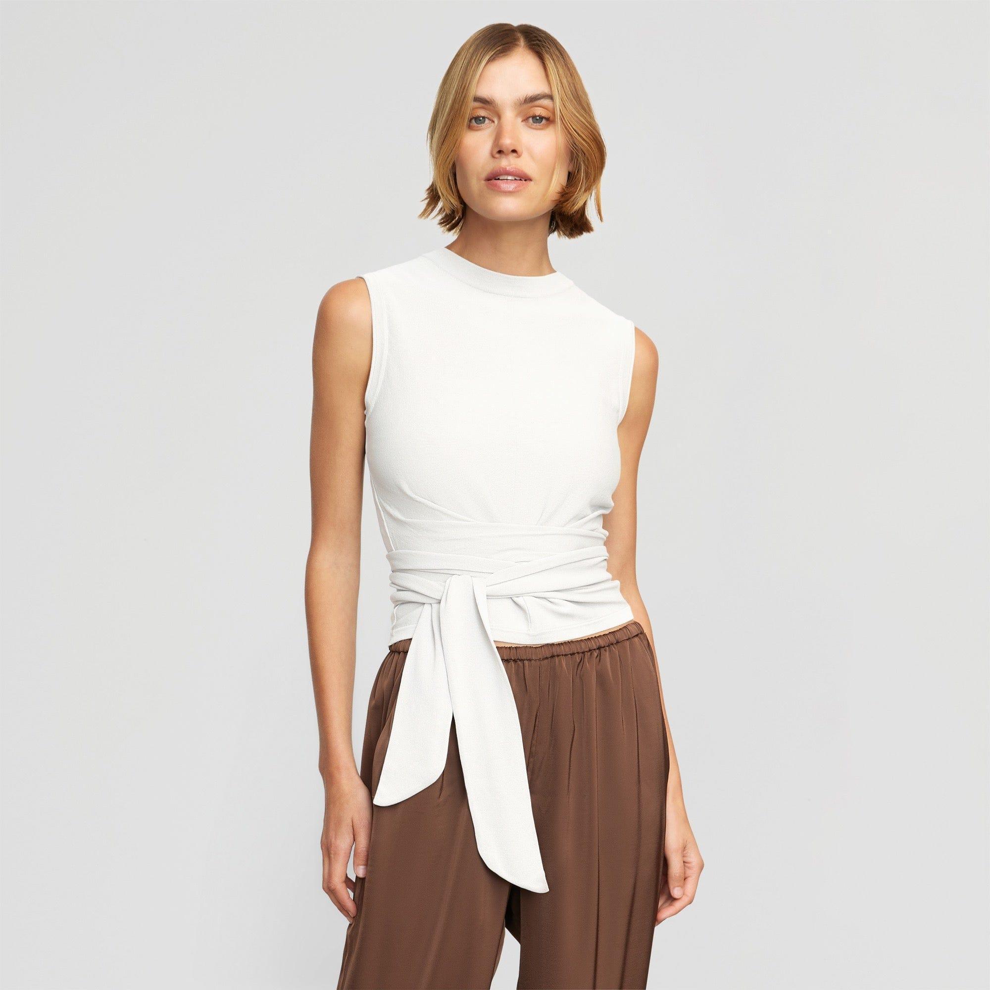 Rumi Cropped Sleeveless Wrap Top Product Image