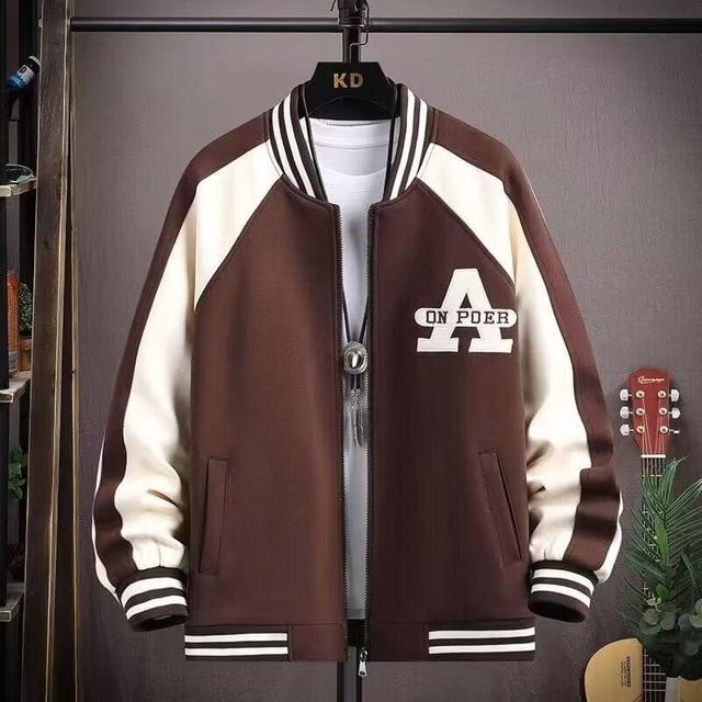 Lettering Zip Baseball Jacket Product Image