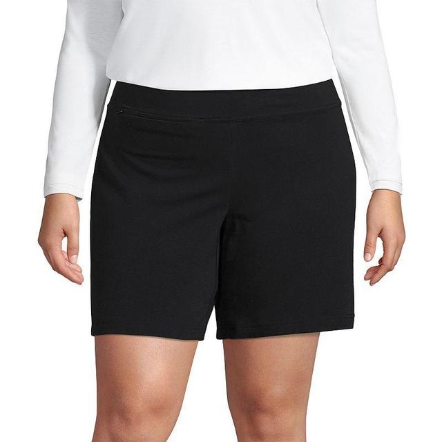 Plus Size Lands End Starfish Mid-Rise 7 Pull-On Shorts, Womens Product Image