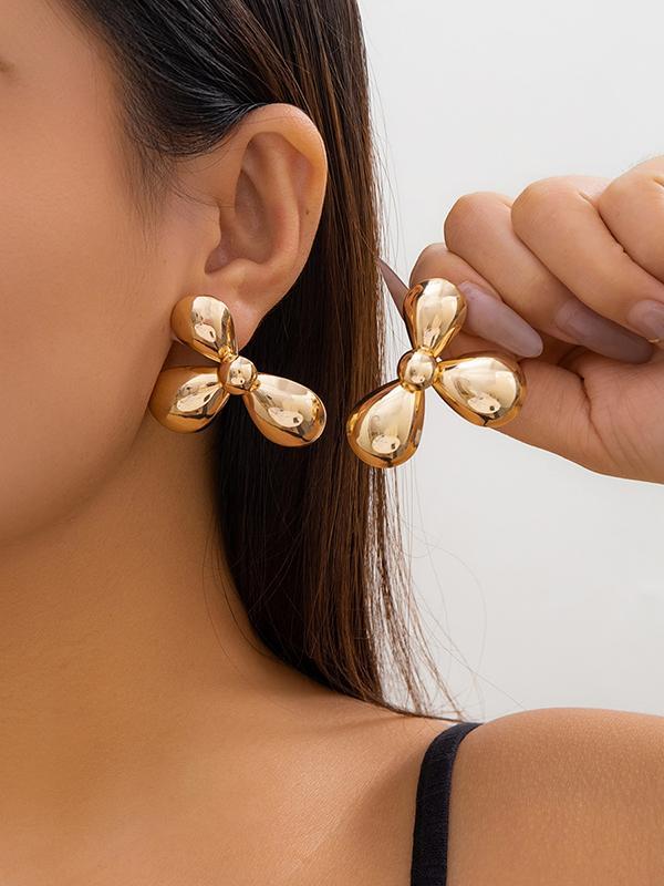 Flower Shape Solid Color Drop Earrings Product Image