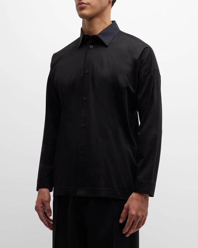 Men's Solid Jersey Sport Shirt Product Image