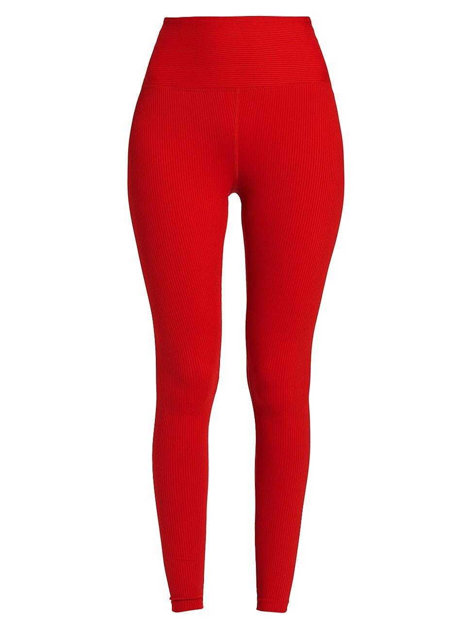 Womens High-Rise Rib-Knit Leggings Product Image