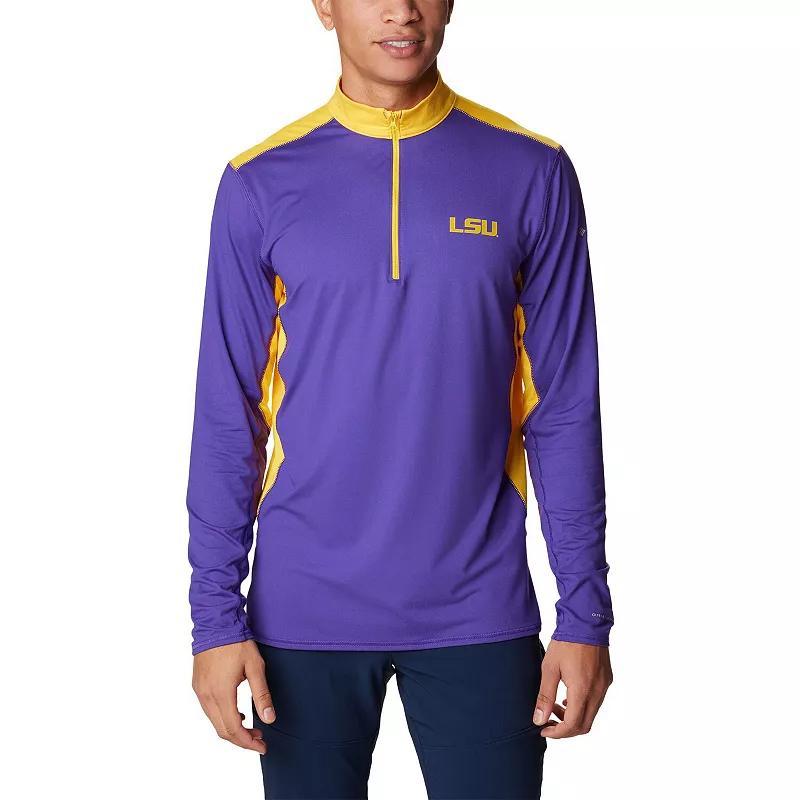 Mens Columbia LSU Tigers Tech Trail Omni-Shade Quarter-Zip Top Product Image