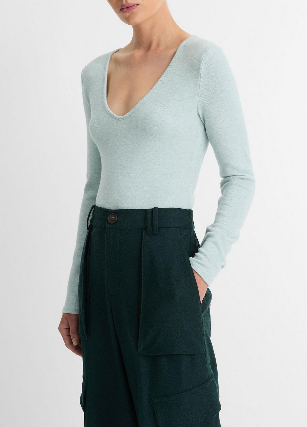 Cozy Long-Sleeve V-Neck Top Product Image