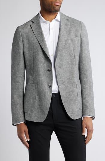 HUGO BOSS Boss Hanry Tech Flannel Performance Sport Coat In Silver Product Image