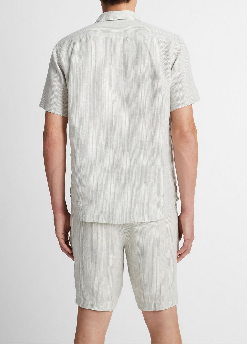 Shadow Stripe Hemp Short-Sleeve Shirt Product Image