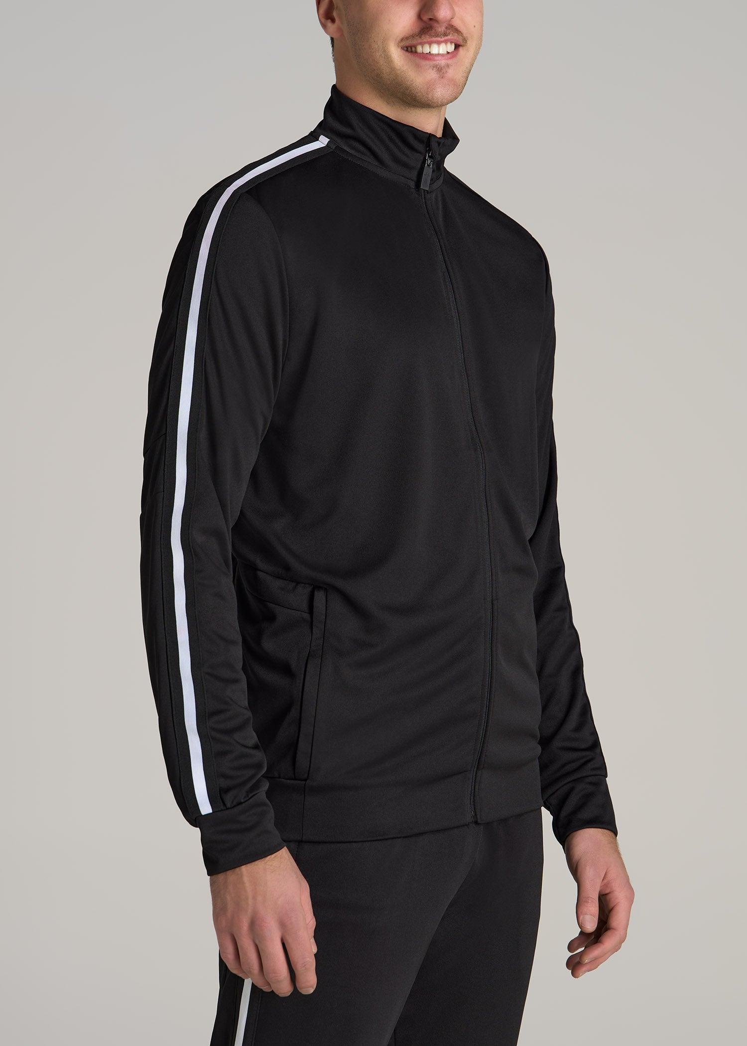 Athletic Stripe Tall Men's Jacket in Black-White Stripe Male Product Image