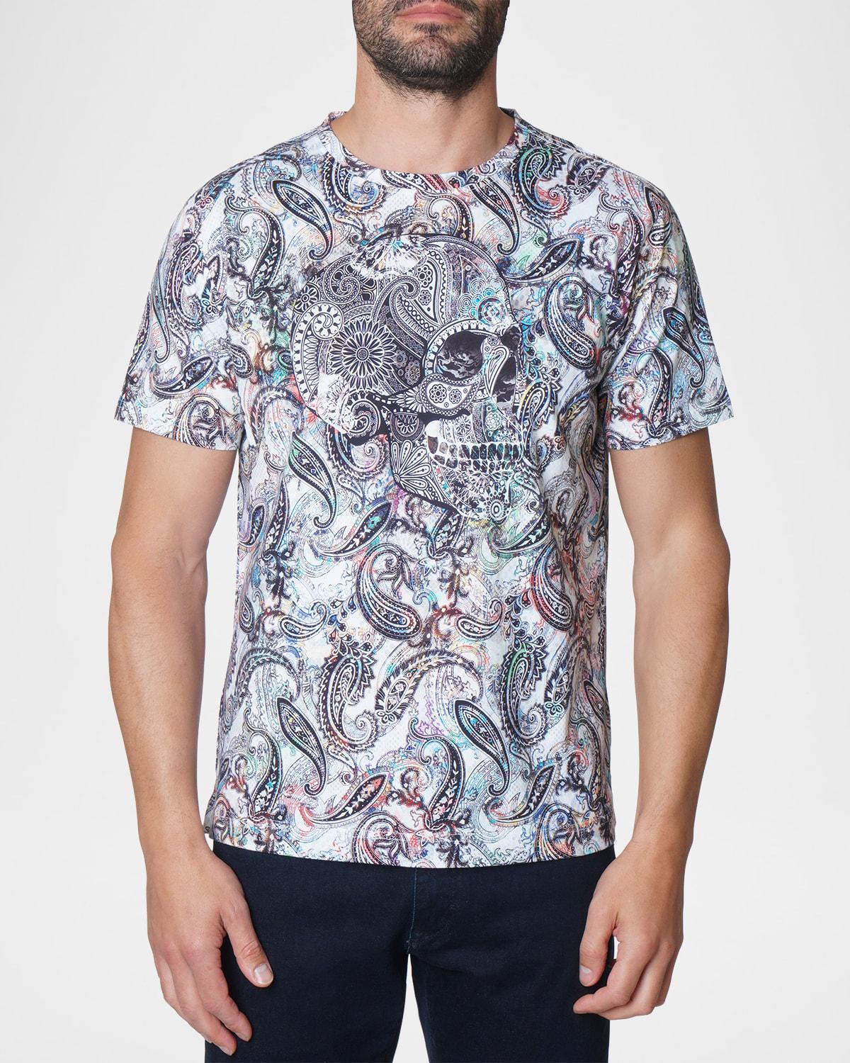 Mens Paisley Skull Graphic T-shirt Product Image