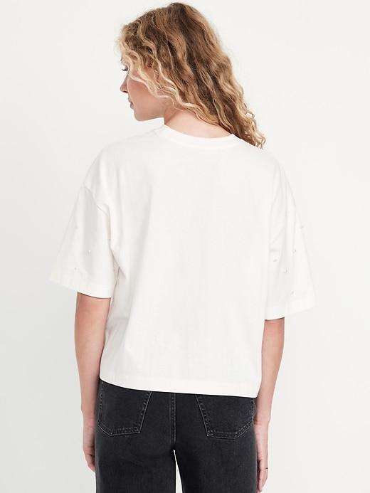 Oversized Crew-Neck Embellished T-Shirt Product Image