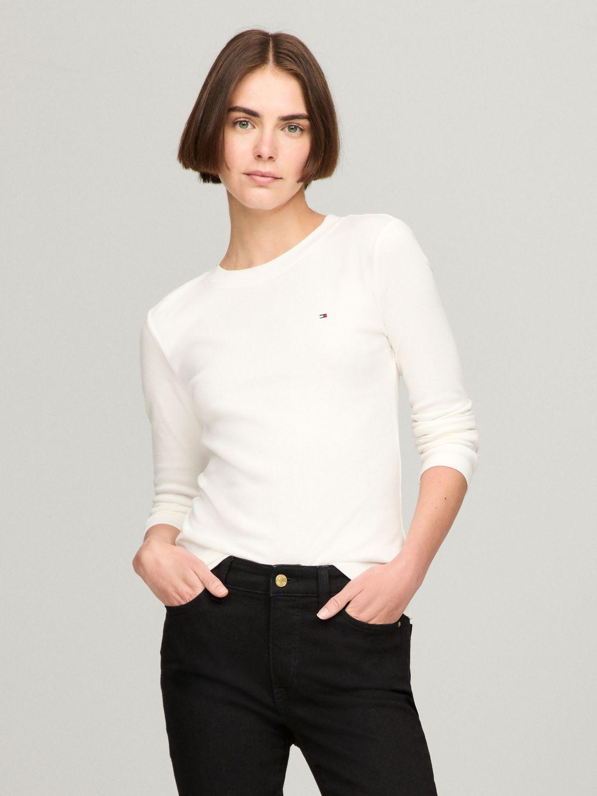 Tommy Hilfiger Women's Long-Sleeve Crewneck Favorite T-Shirt Product Image