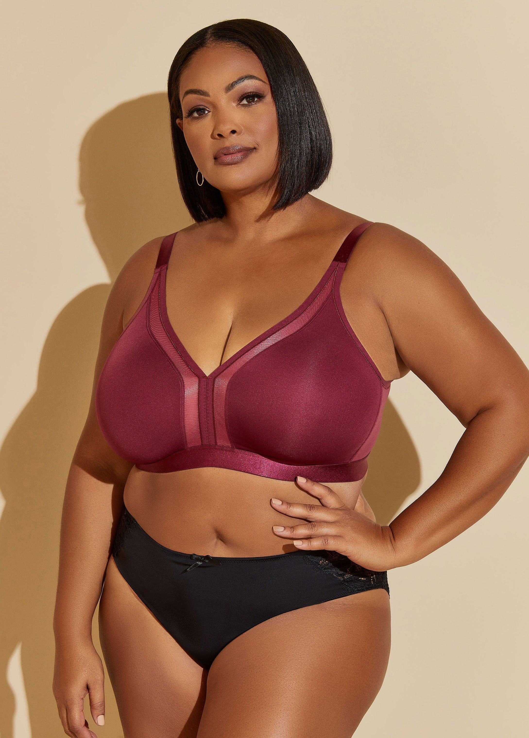 Plus Size Mesh Paneled Wireless Bra Ashley Stewart Product Image