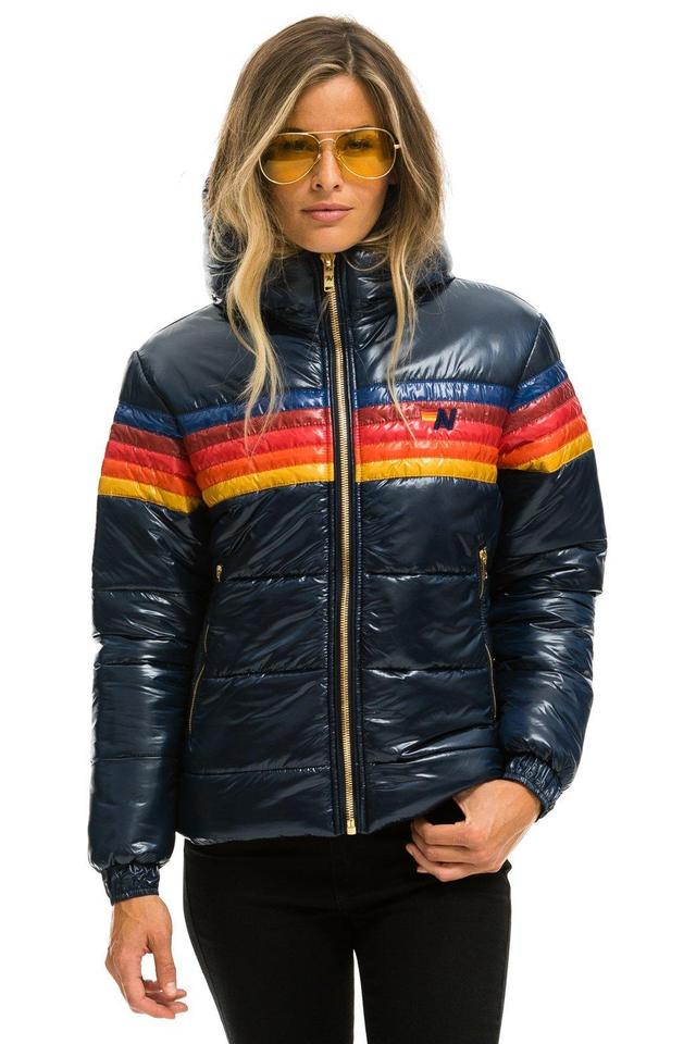 5 STRIPE LUXE TREKKER JACKET - GLOSSY NAVY Female Product Image