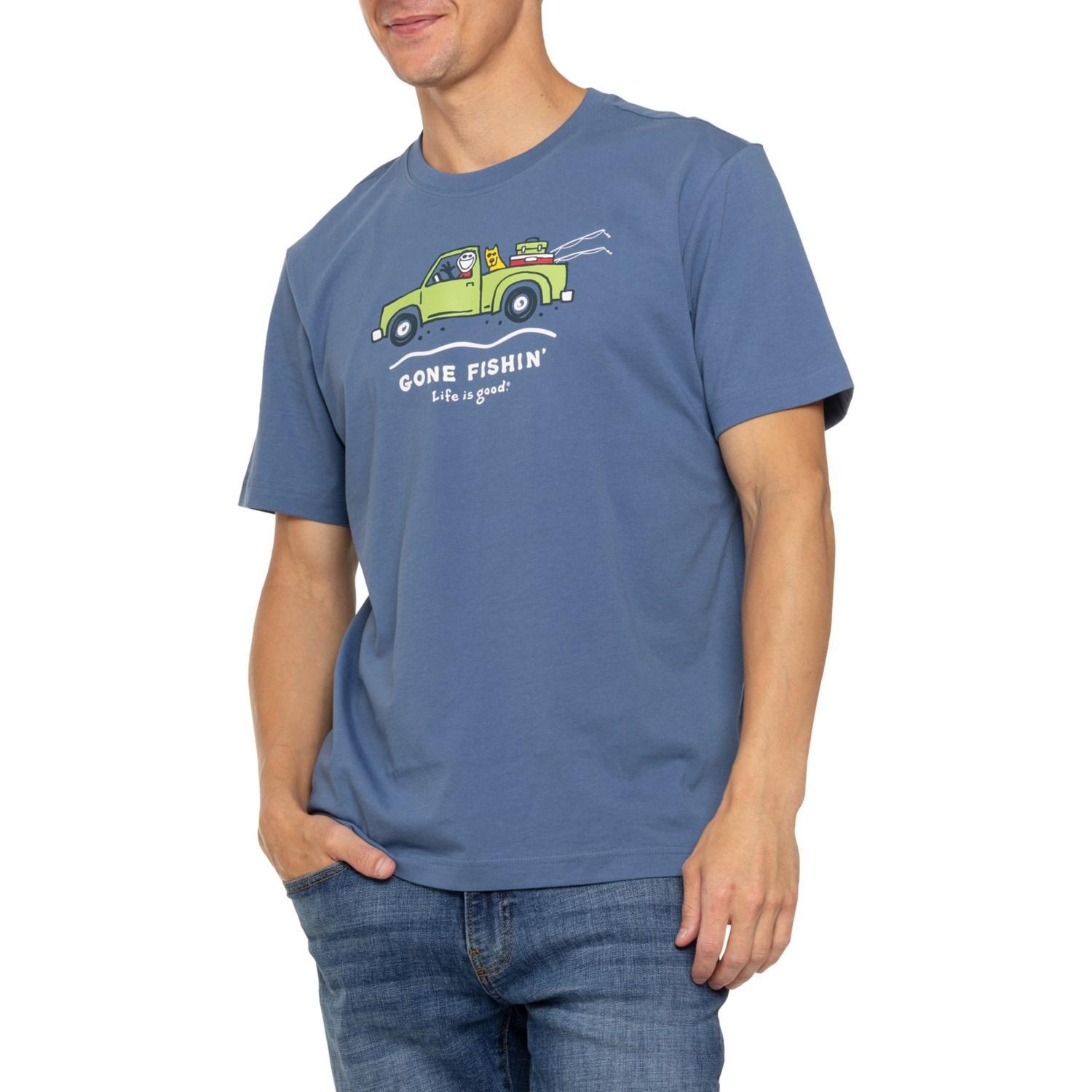 Life is Good® Jake and Rocket Gone Fishing Classic T-Shirt - Short Sleeve Product Image