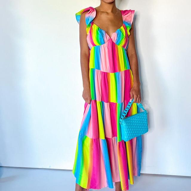 Rainbow Ombre Maxi Dress Product Image