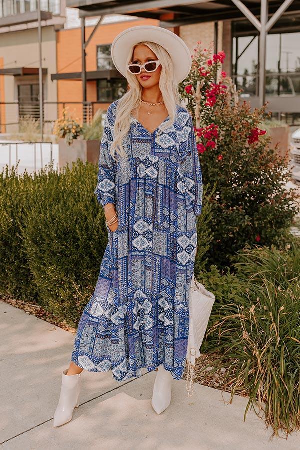 Orchard Oasis Paisley Maxi Dress in Blue Product Image