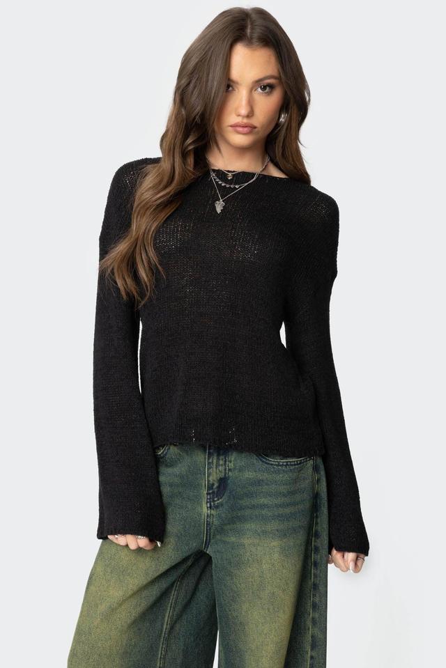 Drop Shoulder Light Knit Sweater Product Image