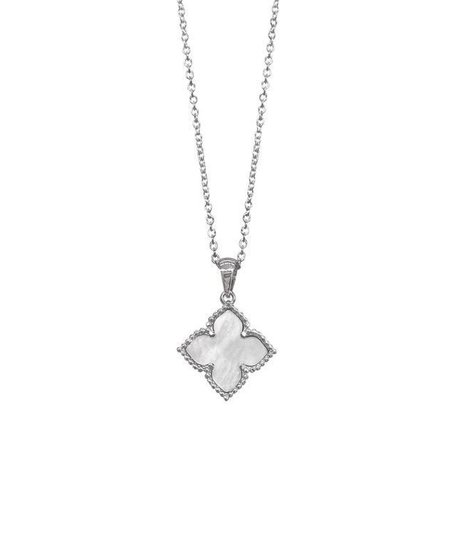 Flower Mother of Pearl Necklace - Silver-Tone Product Image