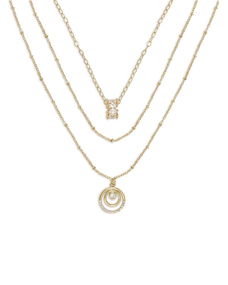 Ettika Circles of Cubic Zirconia Dainty Layered 18K Gold Plated Necklace Set Product Image