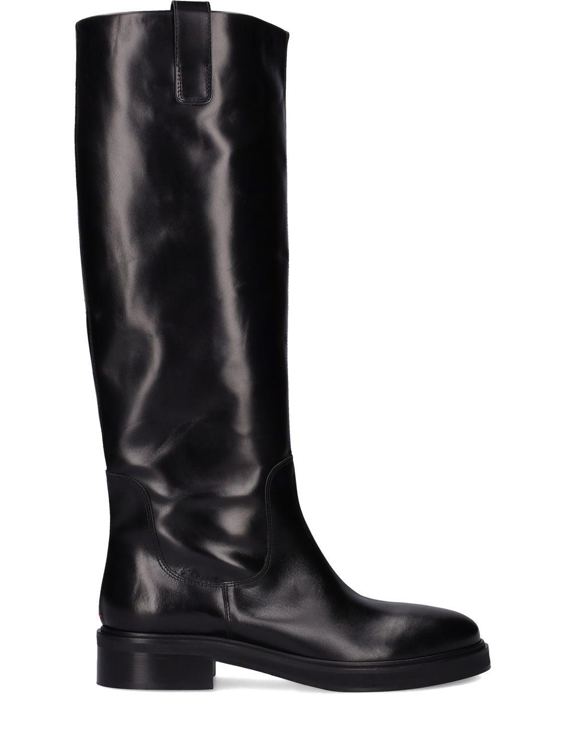 Henry Knee-high Leather Boots In Black Product Image