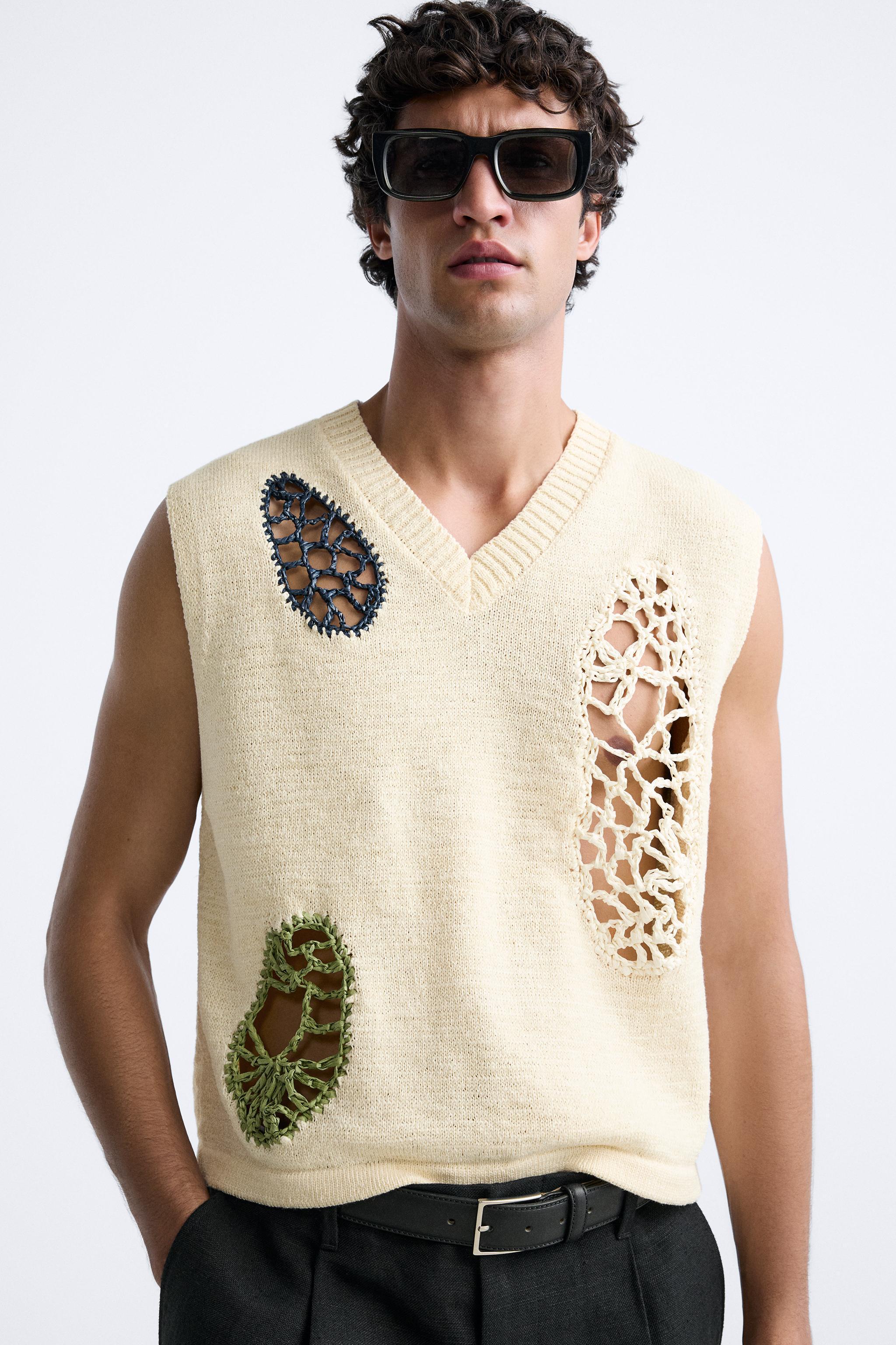 CROCHET JACQUARD VEST Product Image