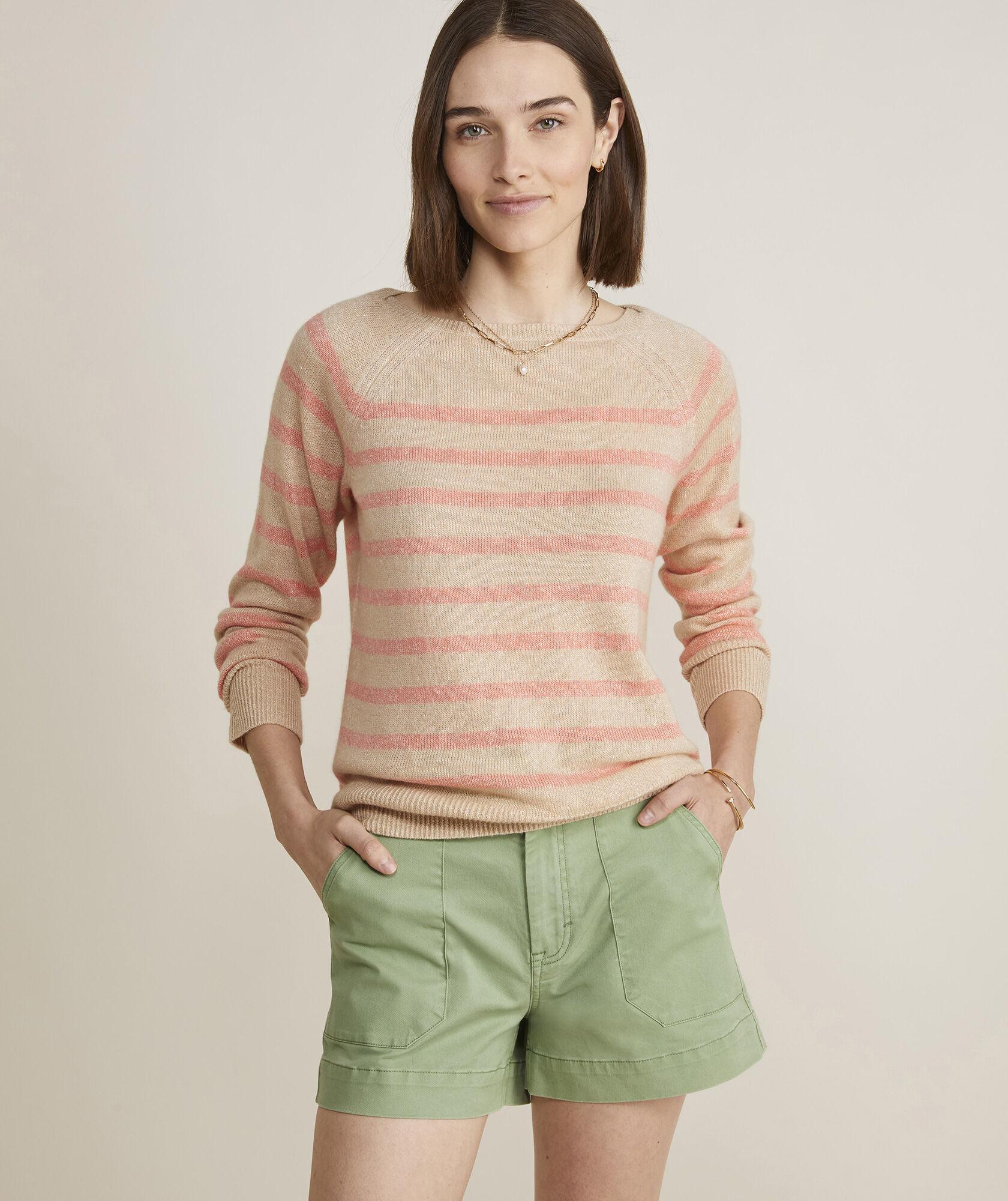 Linen Cashmere Striped Boatneck Sweater Product Image