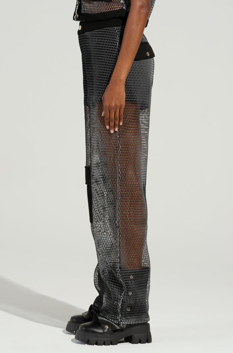 STEPHANIA TRANSPARENT TROUSER IN BLACK Product Image