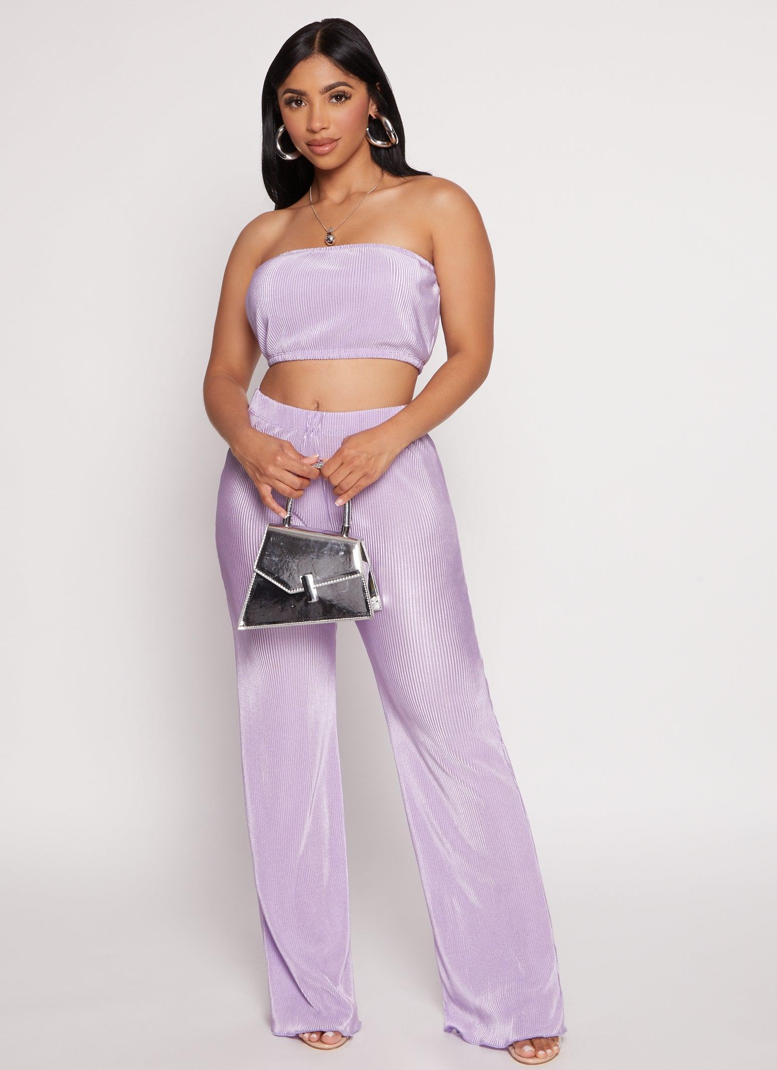 Womens Plisse High Waisted Pants Product Image