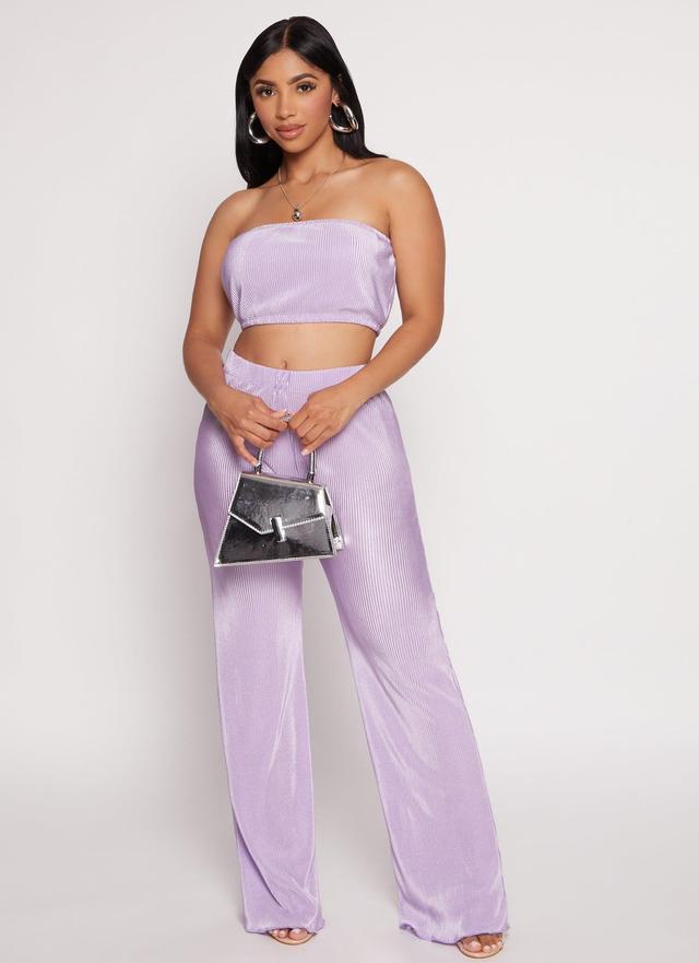 Womens Plisse High Waisted Pants Product Image