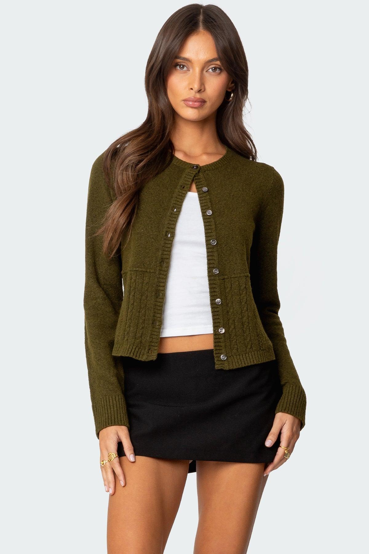 Half Cable Knit Cardigan product image