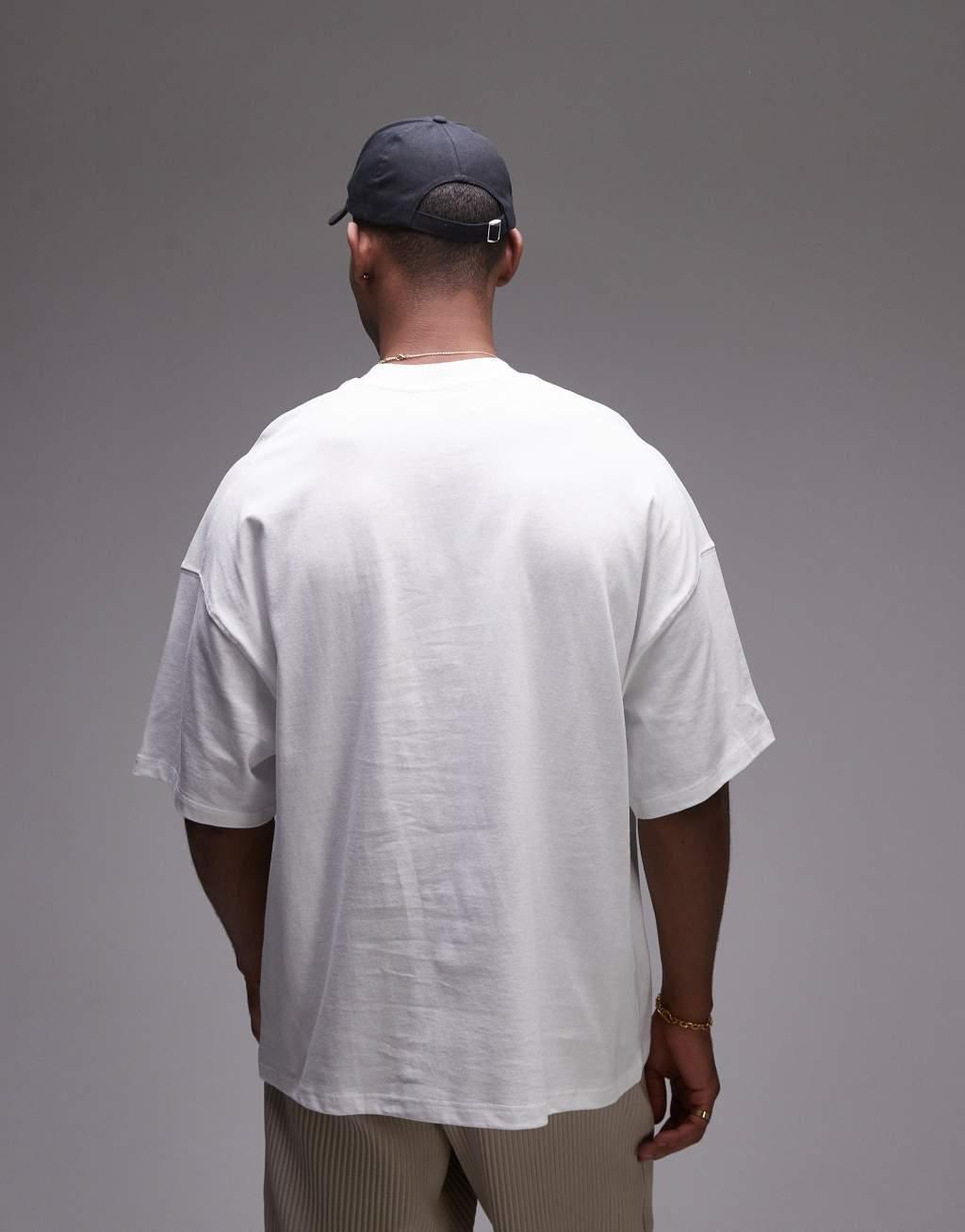 Topman extreme oversized fit t-shirt in white Product Image