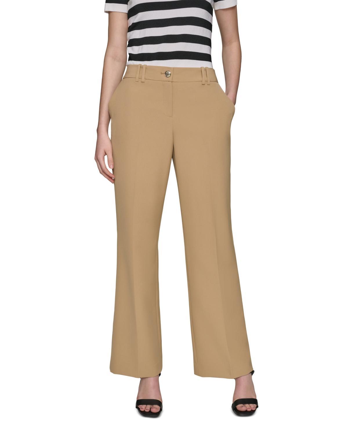 Karl Lagerfeld Womens Mid-Rise Wide-Leg Pants product image