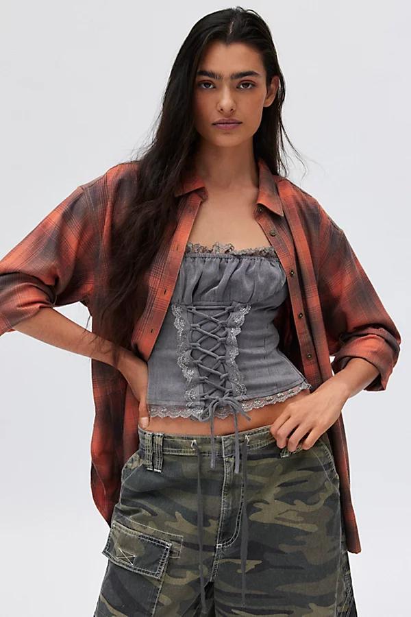 BDG Rick Boyfriend Flannel Shirt Womens at Urban Outfitters Product Image