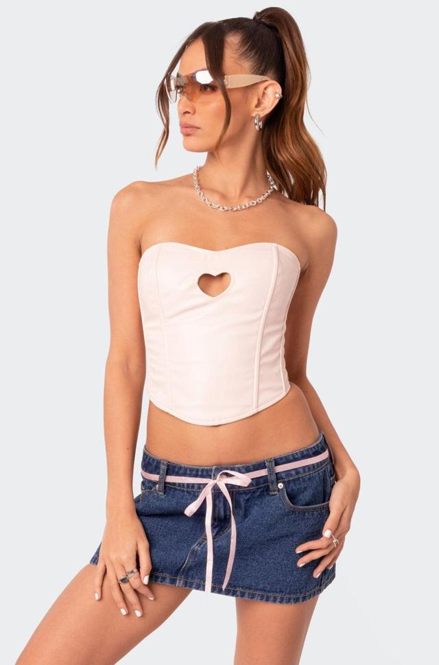Heartthrob Faux Leather Lace Up Corset Product Image