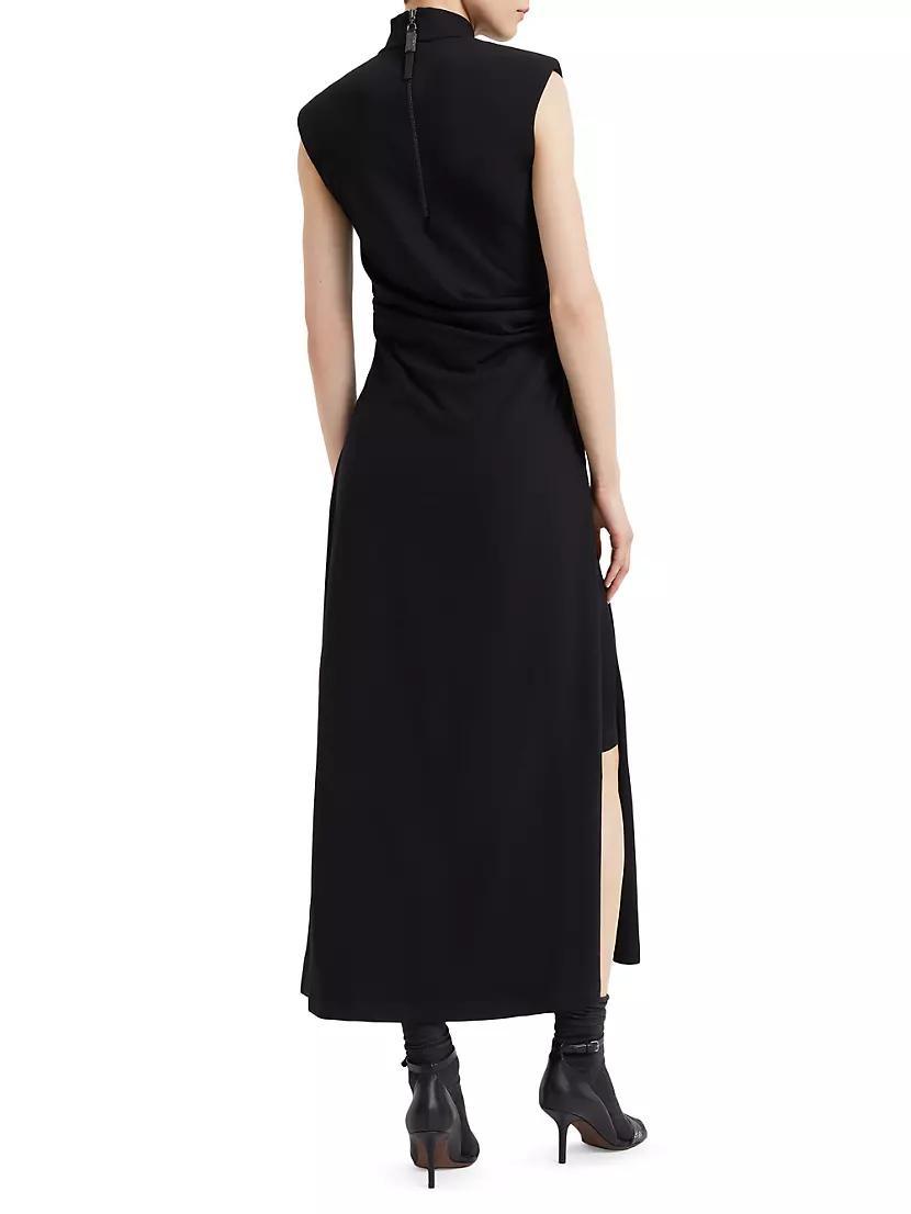 Stretch Virgin Wool Jersey Draped Dress Product Image