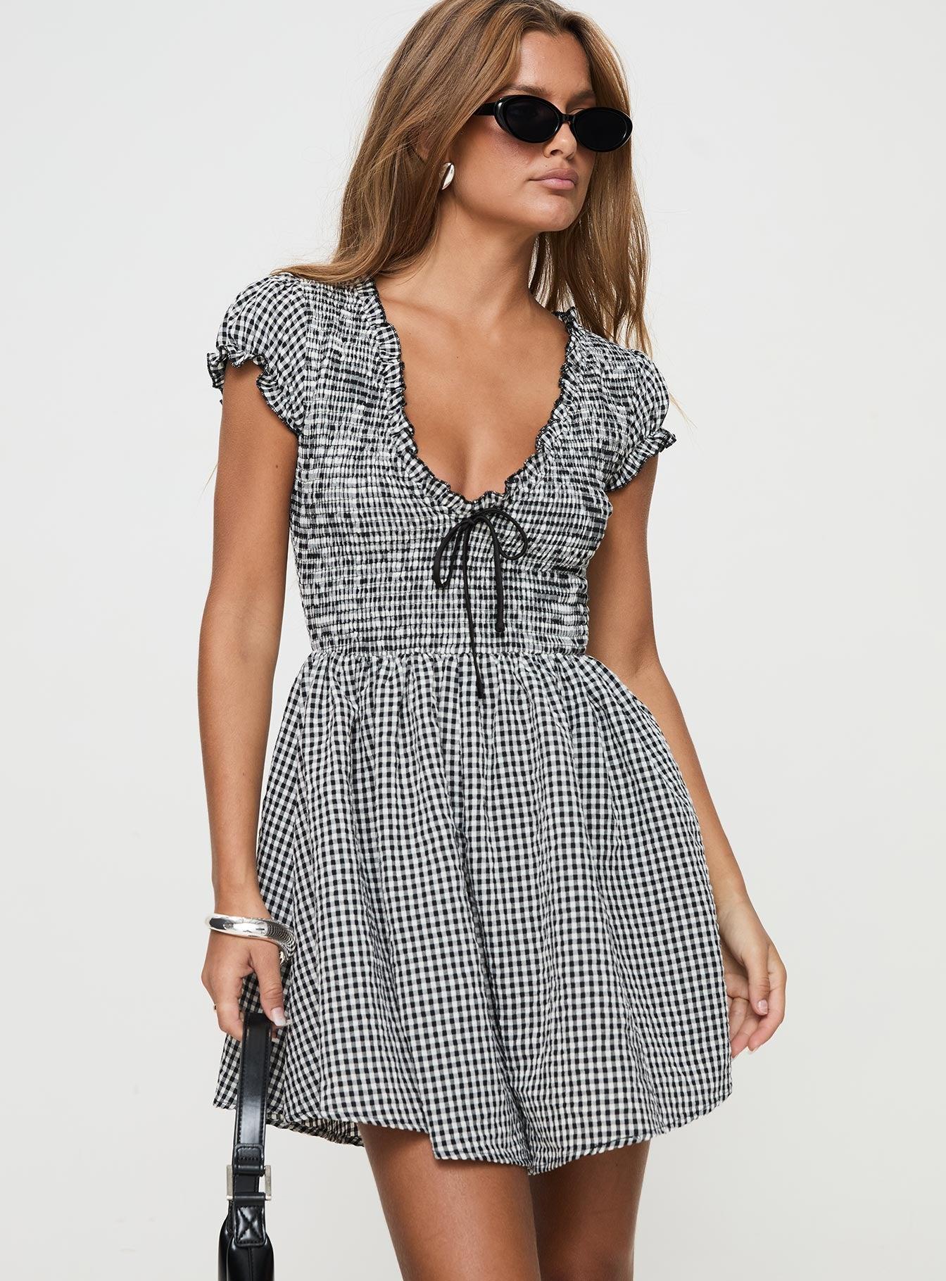 Wescott Gingham Playsuit Black / White Product Image