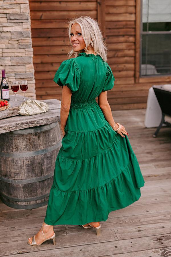 Simply Sweet Maxi Dress in Hunter Green Product Image