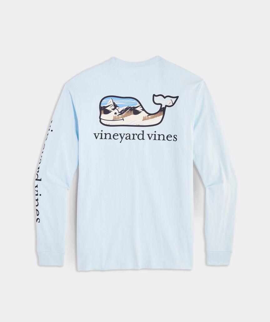 Mountain Scenic Whale Long-Sleeve Pocket Tee Product Image