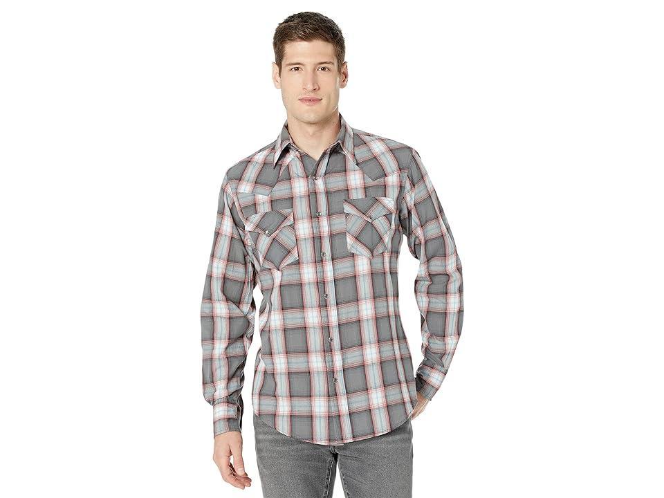 Roper Slate Ombre Plaid Shirt (Grey) Men's Clothing Product Image