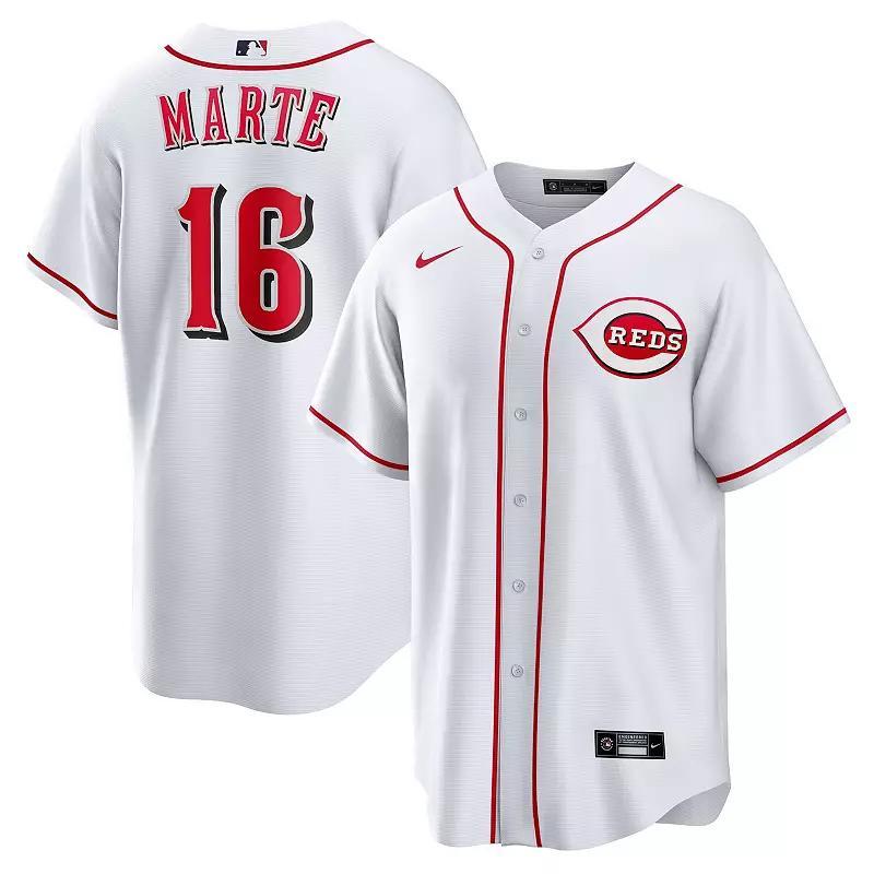 Mens Nike Noelvi Marte White Cincinnati Reds Home Replica Jersey Product Image