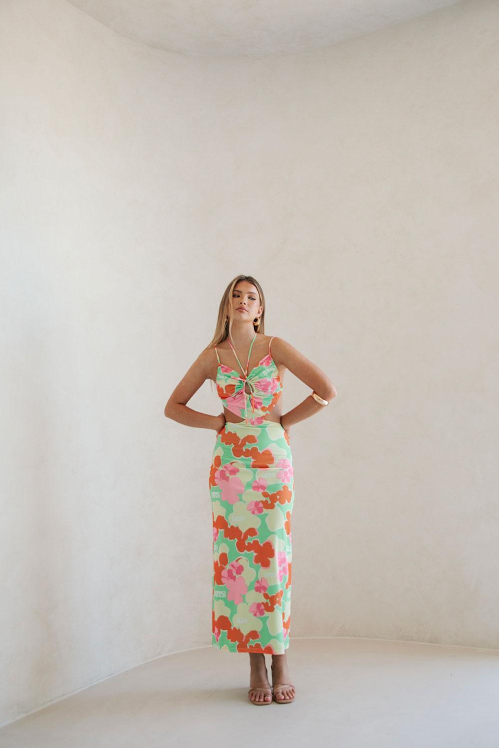 Backless Mela Dress - Misty Floral Product Image