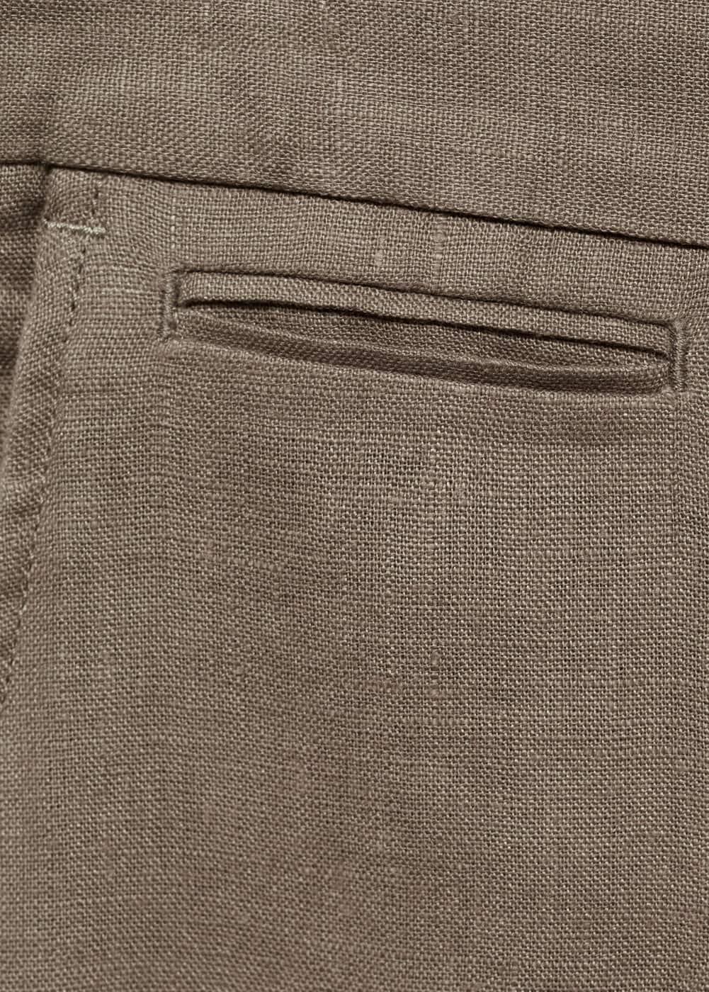 MANGO MAN - Slim-fit 100% linen pants medium brownMen Product Image