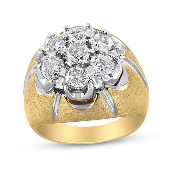 Men's 3-1/6 CT. T.w. Diamond Flower Ring in 10K Gold Product Image