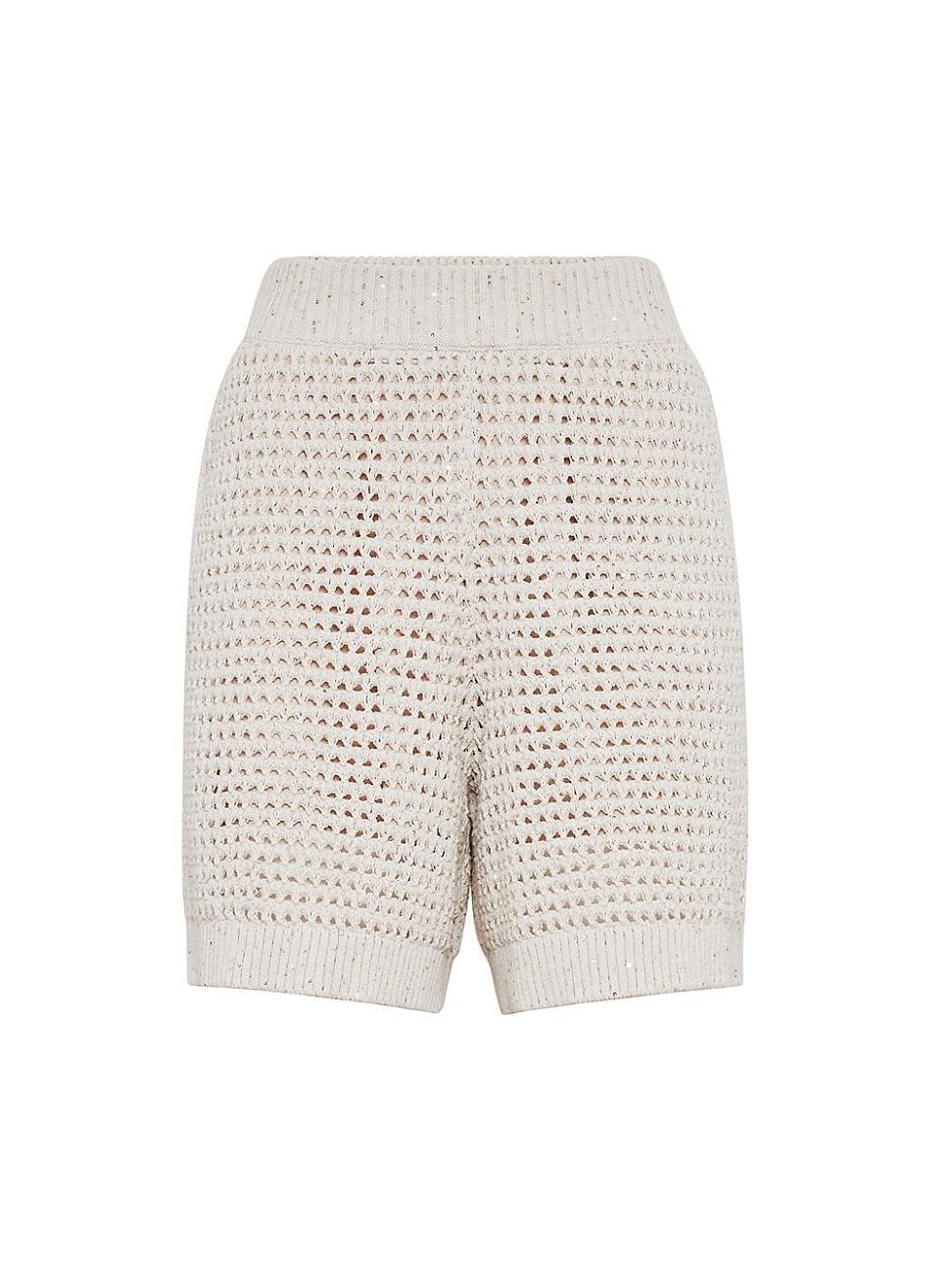 Womens Cotton Dazzling Net Knit Shorts Product Image