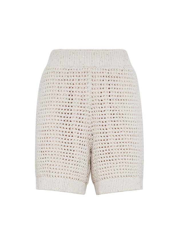 Womens Cotton Dazzling Net Knit Shorts Product Image