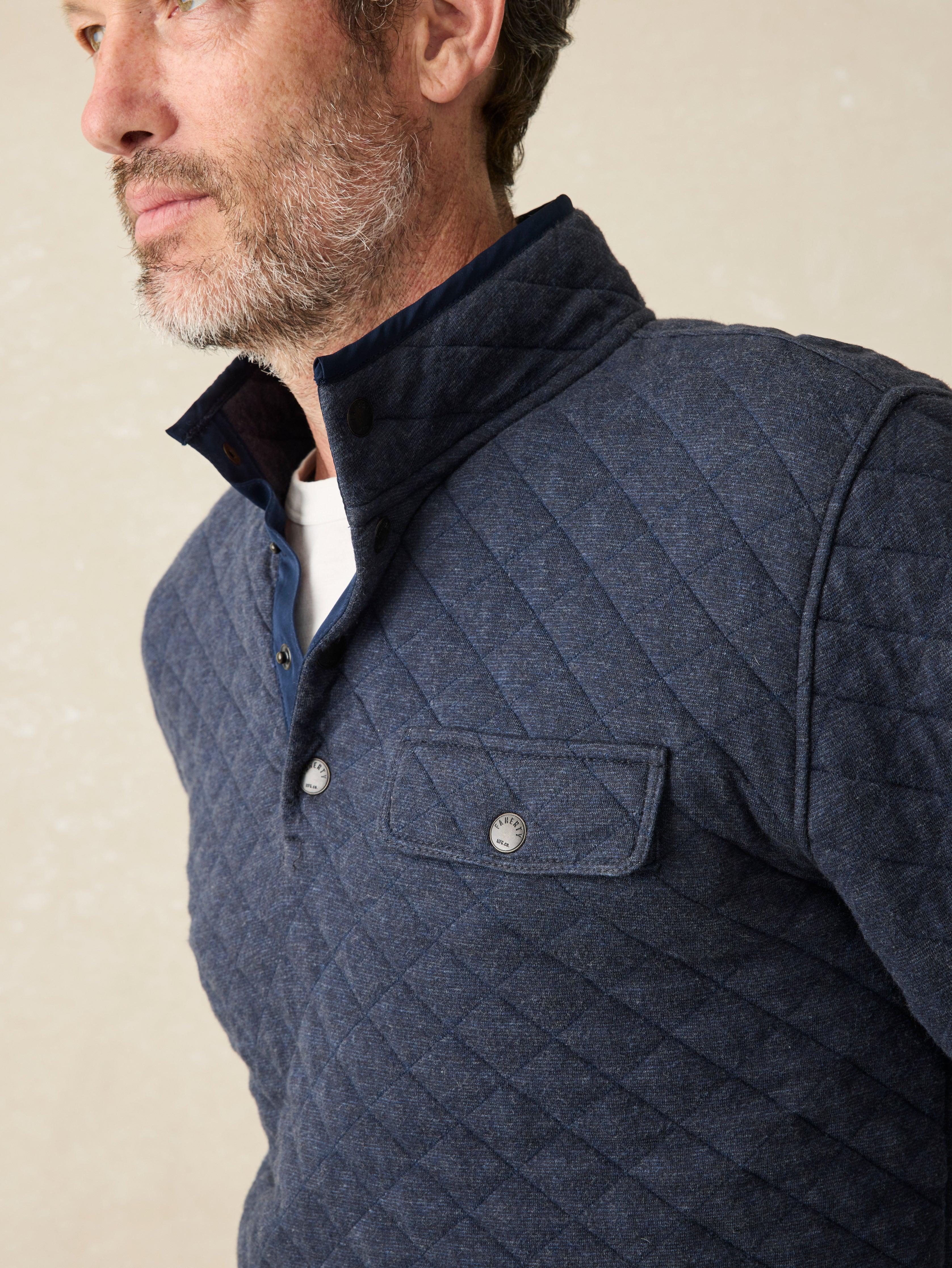 Epic Quilted Fleece Pullover - Navy Melange Male Product Image