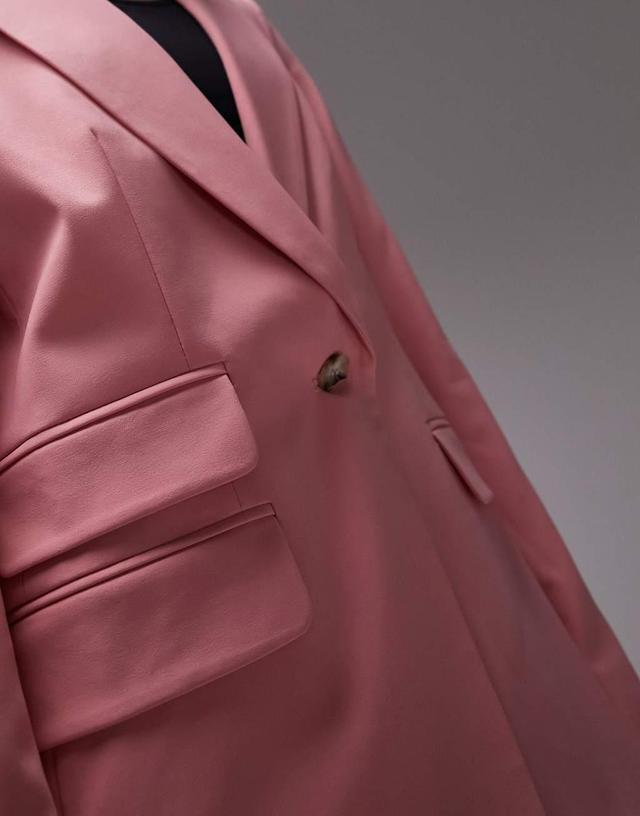 Topshop slim feminine jacket in pink - part of a set Product Image