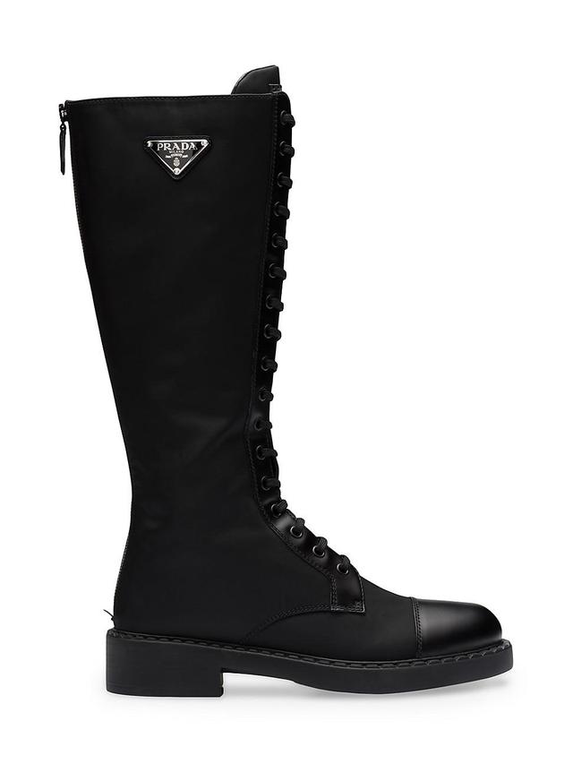 Womens Brushed Leather and Re-Nylon Boots Product Image