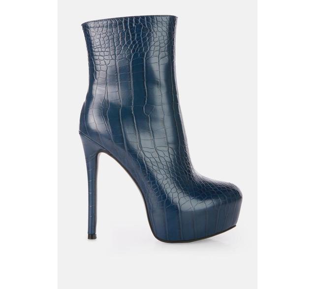 Womens orion high heeled croc ankle boot Product Image