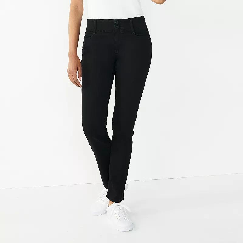 Womens Nine West Tummy-Control Slim Straight Jeans Product Image